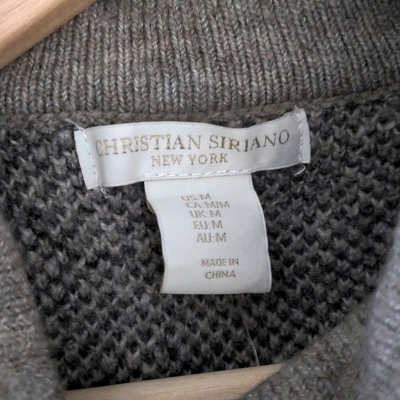 Christian Siriano NY Merino Wool Camo Cowl Neck Turtleneck Gray Sweater Size M - Picture 7 of 12